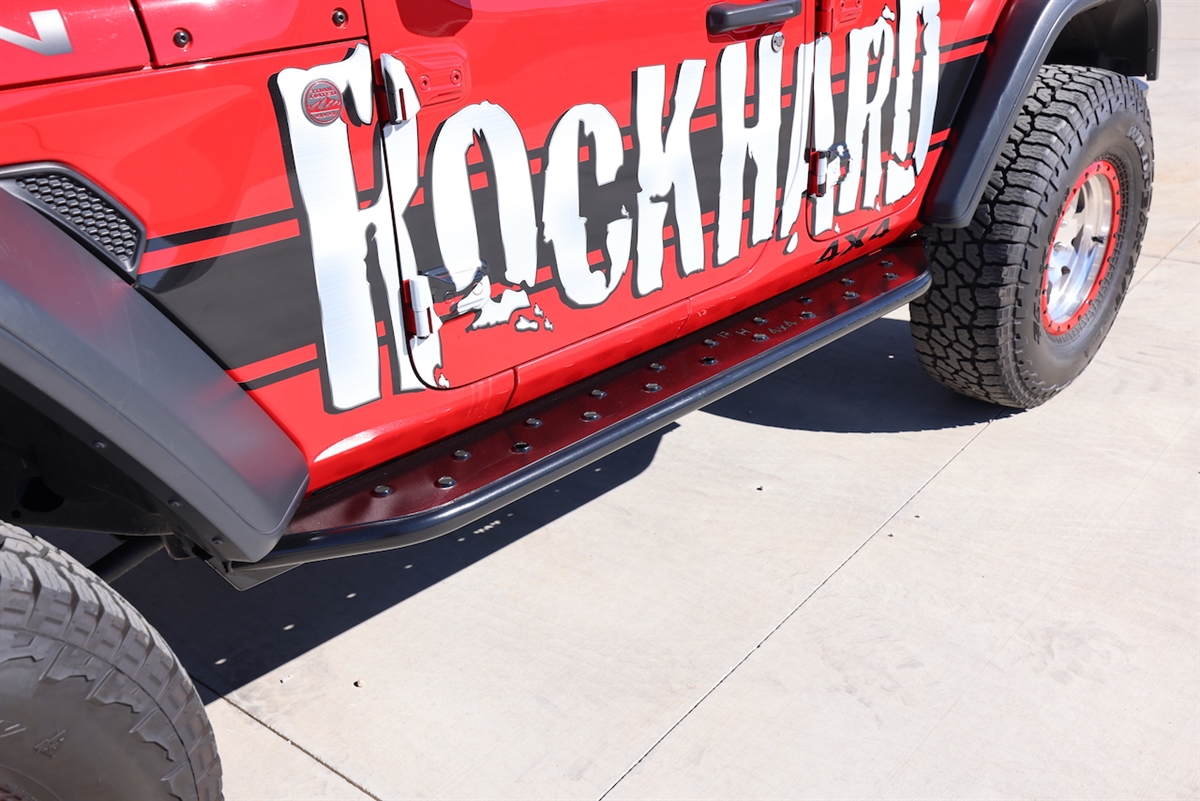 Rock Hard 4x4#8482; RHX Series Tube Slider Rocker Guards Flat Step for  Jeep Wrangler JL 2DR 2018 Current [RH-90122]